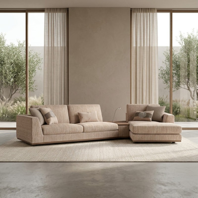 Designer corner sofa L-shape luxury sofa couch living room textile upholstered furniture