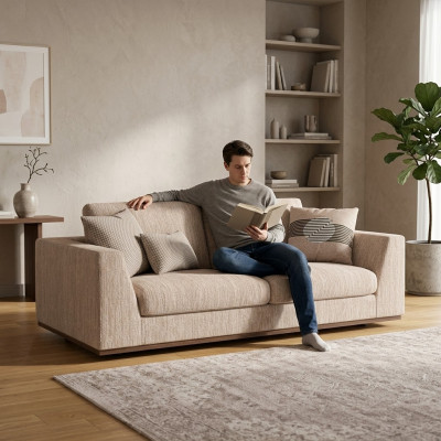 Luxury two-seater sofa couch upholstered furniture living room designer modern furnishings