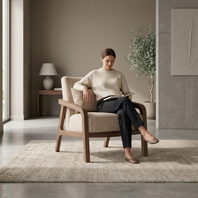 Modern new armchair luxury designer furnishing living room furniture textile seat