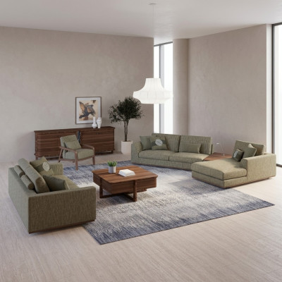 Complete sofa set 3pcs two-seater sofa relax corner sofa L-shape modern armchair