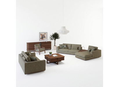 Complete sofa set 3pcs two-seater sofa relax corner sofa L-shape modern armchair
