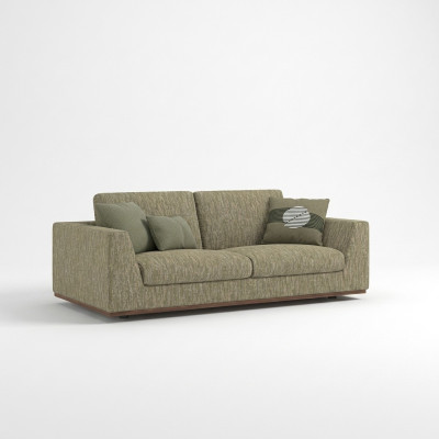 Two-seater sofa couch modern green textile upholstered furniture living room new