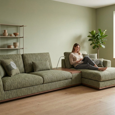 Luxury Sofa Couch Relax L-Shape Living Room Upholstery Set Corner New