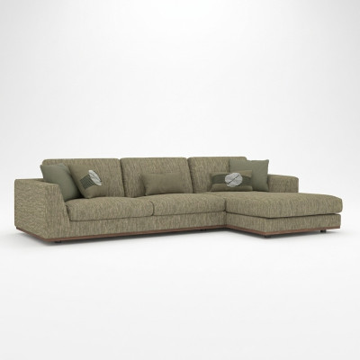 Green L-shaped corner sofa living room upholstered furniture modern textile sofa couch