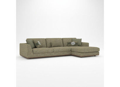 Green L-shaped corner sofa living room upholstered furniture modern textile sofa couch