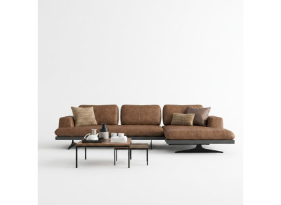 Living room leather corner sofa L-shape upholstered furniture modern relax sofa couch