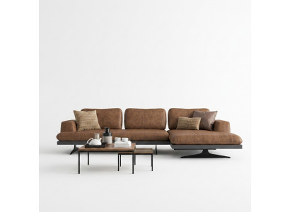 Living room leather corner sofa L-shape upholstered furniture modern relax sofa couch
