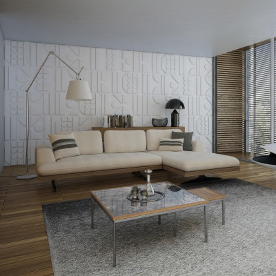 Modern luxury sofa couch living room relax corner sofa L-shape with 2x coffee table