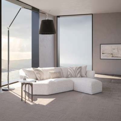 Designer sofa couch white furniture living room corner sofa L-shape upholstered furniture