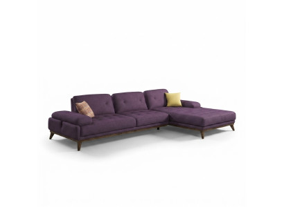 Purple L-shaped sectional sofa living room luxury coffee table furnishing new set furniture