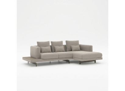 Designer gray sofa couch L-shape modern corner sofa upholstery living room.
