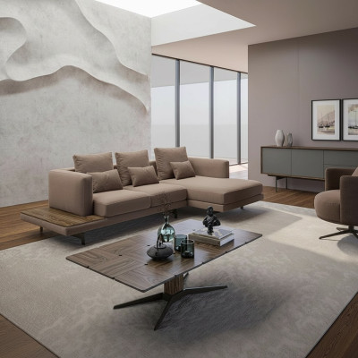 Living room set sofa suite sofa couch L-shape armchair wood coffee table