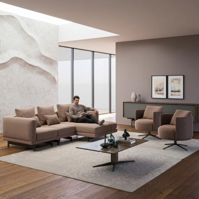Luxury furniture couch set sofa L-shape 2x armchairs upholstered furniture new coffee table