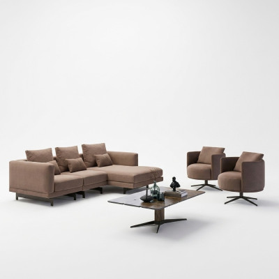 Luxury furniture couch set sofa L-shape 2x armchairs upholstered furniture new coffee table