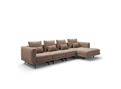 Beige Upholstered Furniture Luxury Corner Set Corner Sofa L-Shape Designer Interior