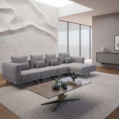 Luxury L-Shaped Corner Sofa Living Room Designer Corner Set New Complete Coffee Table