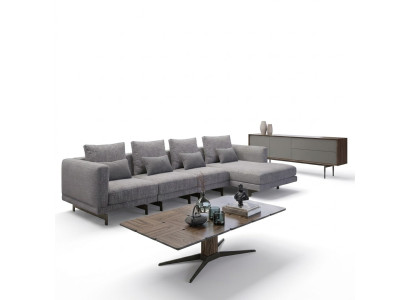 Luxury L-Shaped Corner Sofa Living Room Designer Corner Set New Complete Coffee Table