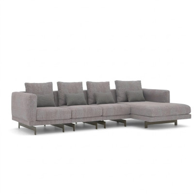 L-shaped sectional sofa, relax couch, gray corner set, upholstered furniture