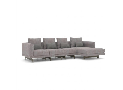 L-shaped sectional sofa, relax couch, gray corner set, upholstered furniture