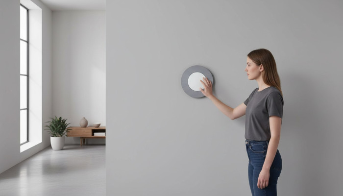 Round mirror modern wall mirror design gray living room new decor