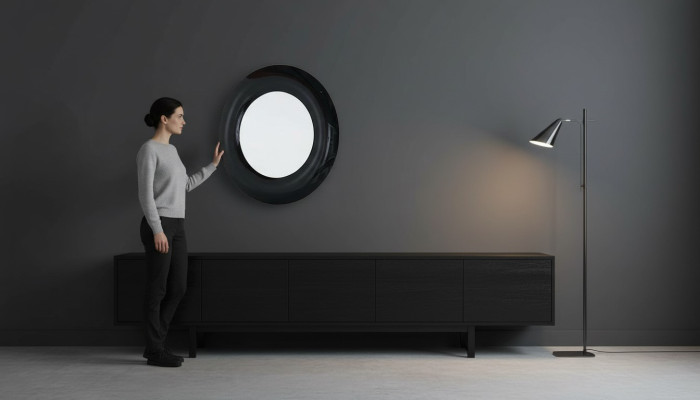 Modern luxury round mirror interior decoration wall mirror frame