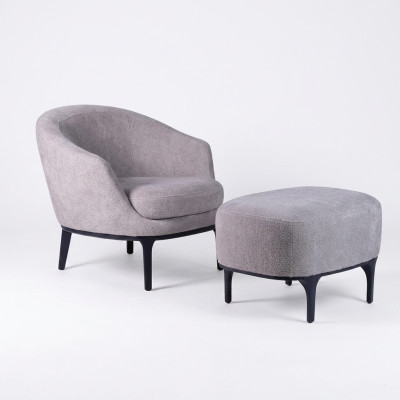 Living Room Set 2-piece Armchair with Footstool Designer Modern Upholstered Furniture