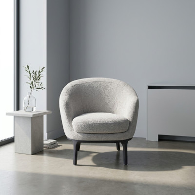 Designer luxury grey armchair upholstery couch seat modern textile upholstered furniture