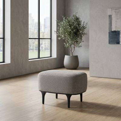 Designer modern gray stool living room upholstered textile upholstered furniture