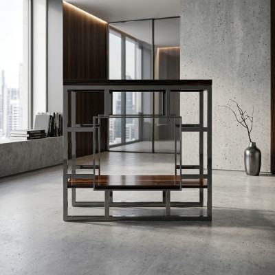 Console table wood table stainless steel console luxury living room design