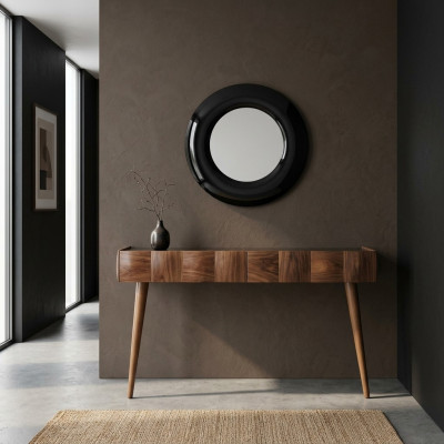 Console dresser modern wood console table with mirror luxury living room