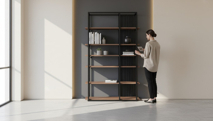 Modern bookshelf luxury bookcase furniture shelving unit living room furnishings
