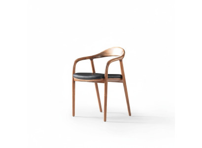 Designer chair wood luxury armchair upholstered chairs dining room leather