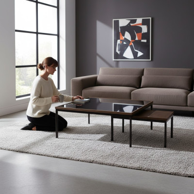 Design Wood 2x Coffee Table Living Room Luxury Coffee Table Tables New Furniture