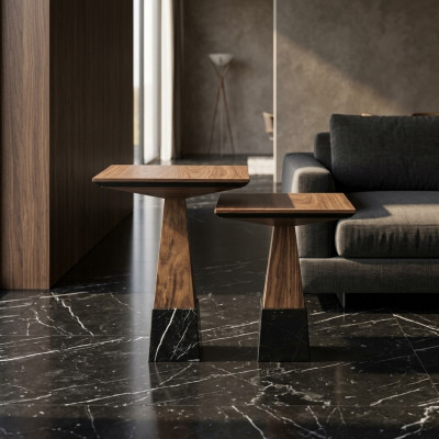 2x Side Table Wood Coffee Table Living Room Luxury Design Furniture Furnishings
