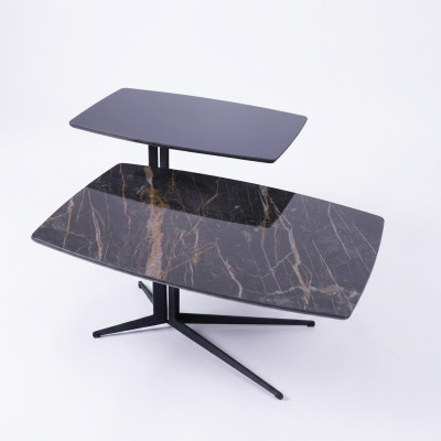 Black Furniture Living Room Complete Coffee Table with Side Table Luxury