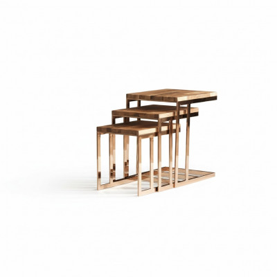 Modern complete 3-piece side table set living room design furniture