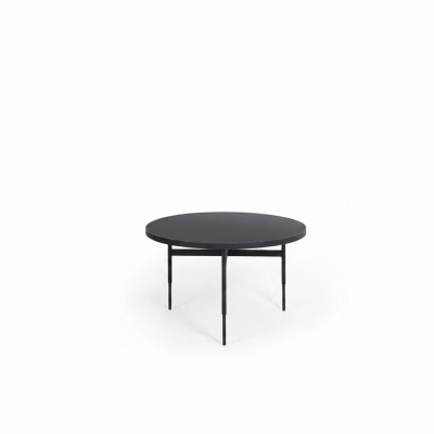 Modern round side table new luxury black furniture design interior wood