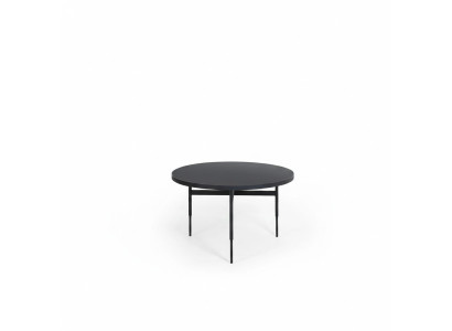 Modern round side table new luxury black furniture design interior wood