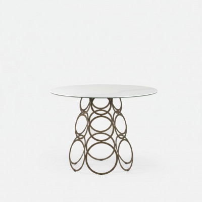 Dining Room Table Dining Table Round Kitchen Table with Metal Table Legs 100×100cm New