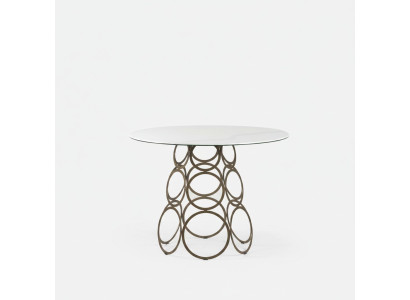 Dining Room Table Dining Table Round Kitchen Table with Metal Table Legs 100×100cm New