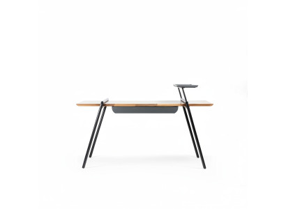 Office furniture, work table, brown desk, wooden computer table, table furnishing.