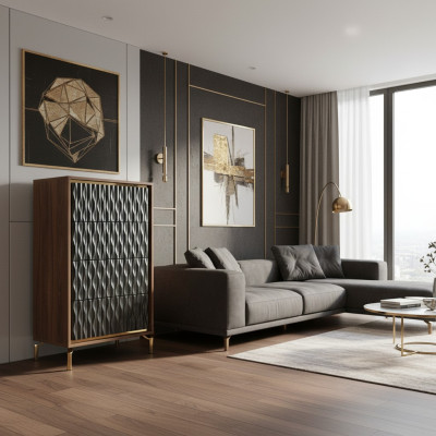 Bedroom modern dresser wooden furniture chest of drawers furnishings
