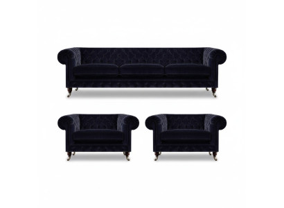 Luxury sofa set living room 3-piece set furniture upholstery Chesterfield