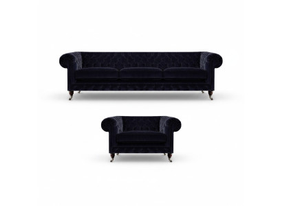 Living room set 2-piece sofa suite three-seater sofa armchair furniture Chesterfield