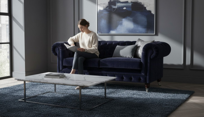 Two-seater sofa upholstered furniture living room new upholstered furniture modern chesterfield