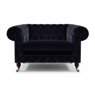 Living room armchair upholstered seat luxury textile Chesterfield new furnishings