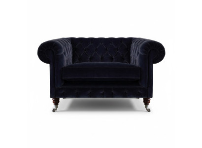 Living room armchair upholstered seat luxury textile Chesterfield new furnishings
