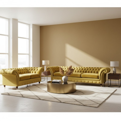Living room modern Chesterfield three-seater with two-seater sofas sofa set