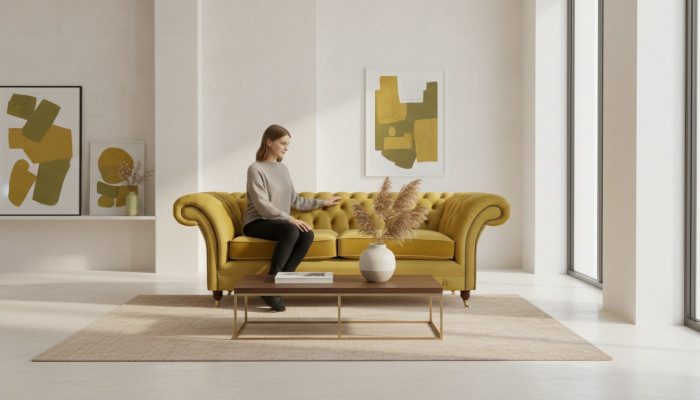Sofa two-seater couch Chesterfield living room modern furniture upholstered furniture