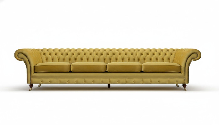 Four-seater sofa couch yellow furniture living room upholstered furniture Chesterfield new